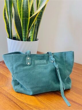 M.I.L.A Teal Suede Tote Bag